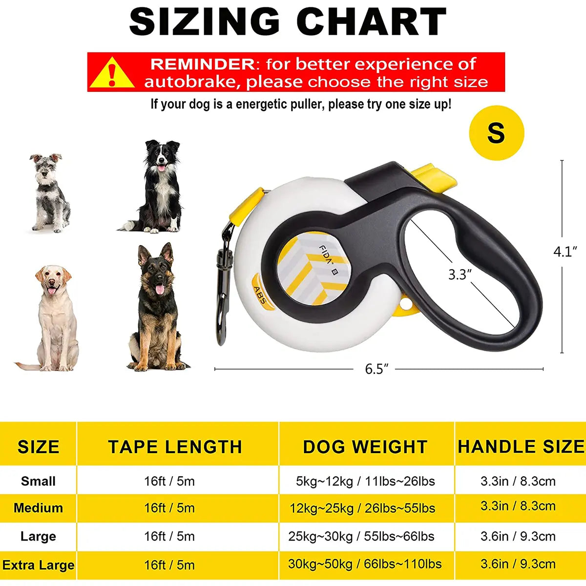 Fida Dog Leash, Autobrake Retractable Leash Patented Design for Dog Pulling, 16 Ft Heavy Duty No Pull Pet Walking Leash for Large Medium Dogs. Tangle Free, One‑Hand Control, Soft Grip#Summervibes #Petlovers
