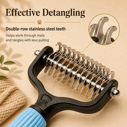 Pet Detangling Comb for Dogs and Cats,Stainless Steel Pet Grooming Tool for Loose Hair Removal,Light Mats, Tangles,Shedding and Daily Coat Care