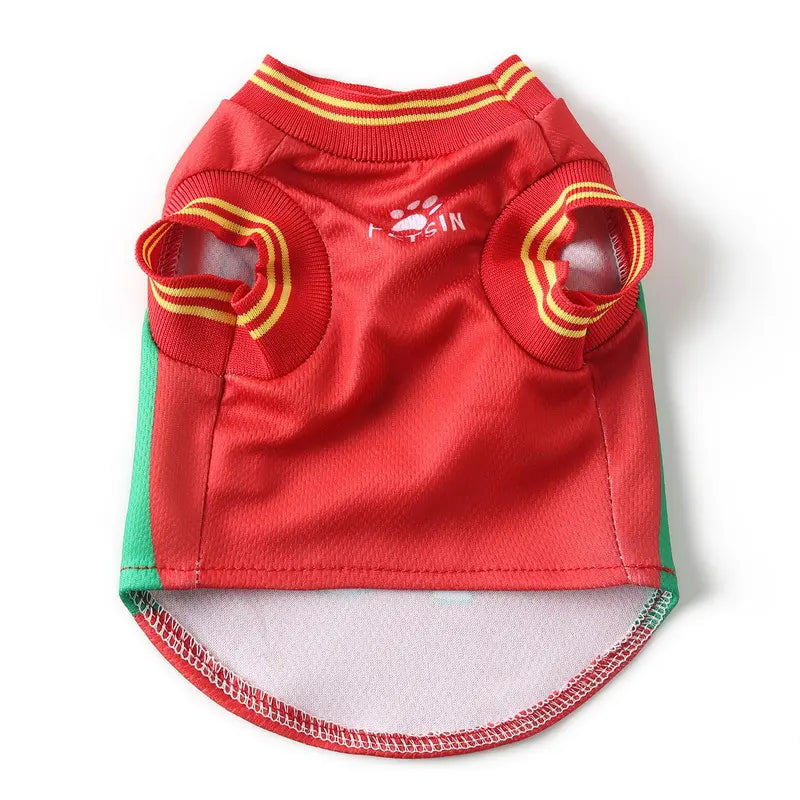 Dog Soccer Jersey Costume, Lightweight Cooling Mesh Fabric Sportswear, Casual Football Apparel for Pets