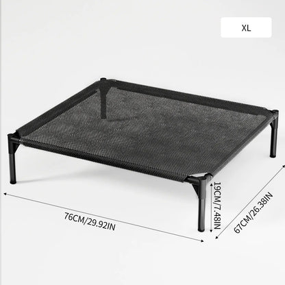 Elevated Dog Bed, Breathable Mesh/Oxford Fabric Cool Dog Bed, Portable Indoor & Outdoor Cooling Raised Cot Pet Hammock Bed Large Sized Dog Easy to Install and Clean Durable Dog Bed Cooling Cot