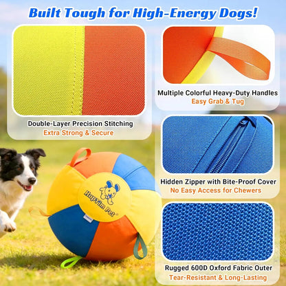Hap Tim Interactive Herding Ball for Dogs - Durable Outdoor Training Toy for Medium to Large Breeds, Including Corgis, Australian Shepherds, Cattle Dogs, and Border Collies (Not Suitable for Aggressive Chewing)