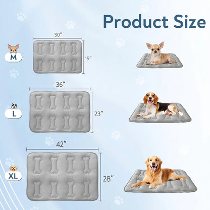 2-Pack Thicker Dog Cooling Mats for Large Dogs, Soft Durable Washable Non-Slip Cute Bone Quilted Instant Cool Summer Pet Cooling Pad, No Geal No Electric Portable Lightweight Indoor Outdoor Cold Kennel Crate Bed #Summervibes #Tiktokshopsummersale
