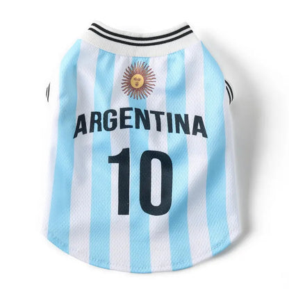Dog Soccer Jersey Costume, Lightweight Cooling Mesh Fabric Sportswear, Casual Football Apparel for Pets
