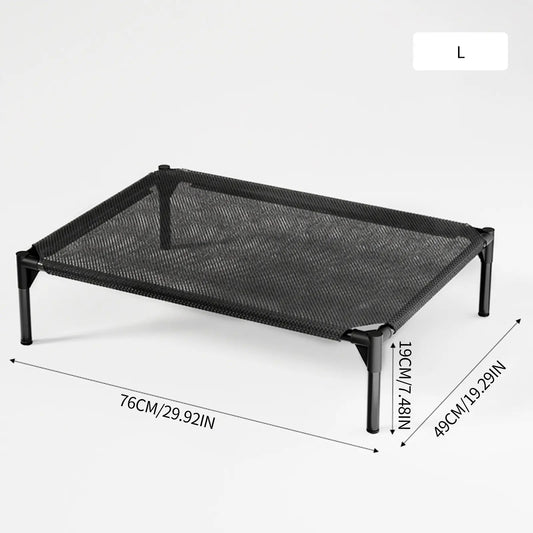 Elevated Dog Bed, Breathable Mesh/Oxford Fabric Cool Dog Bed, Portable Indoor & Outdoor Cooling Raised Cot Pet Hammock Bed Large Sized Dog Easy to Install and Clean Durable Dog Bed Cooling Cot