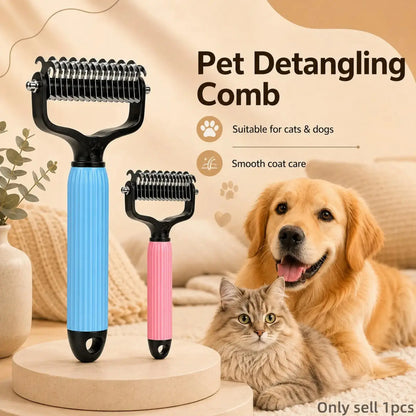 Pet Detangling Comb for Dogs and Cats,Stainless Steel Pet Grooming Tool for Loose Hair Removal,Light Mats, Tangles,Shedding and Daily Coat Care
