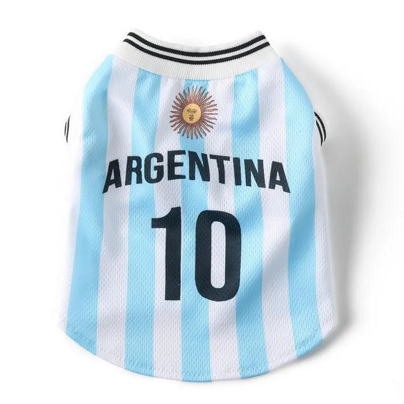 Dog Soccer Jersey Costume, Lightweight Cooling Mesh Fabric Sportswear, Casual Football Apparel for Pets