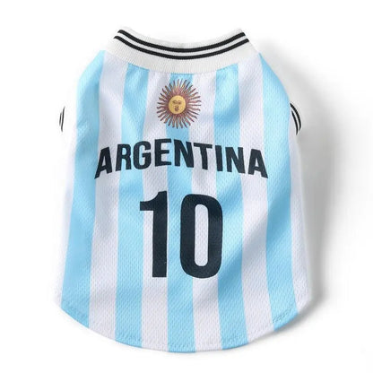 Dog Soccer Jersey Costume, Lightweight Cooling Mesh Fabric Sportswear, Casual Football Apparel for Pets