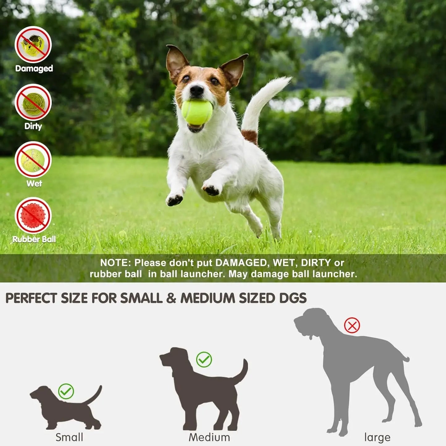 Dog Automatic Ball Launcher - Auto Launch, PVC Material, 3 Distances, 2200Mah Li-Ion Battery, 3 Tennis Balls Included, Supervised Use, Indoor/Outdoor Interactive Indoor Training Toy for Small-Medium Dogs, Indoor Training Ball
