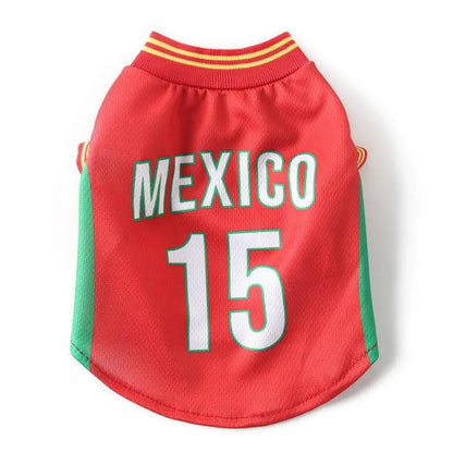 Dog Soccer Jersey Costume, Lightweight Cooling Mesh Fabric Sportswear, Casual Football Apparel for Pets