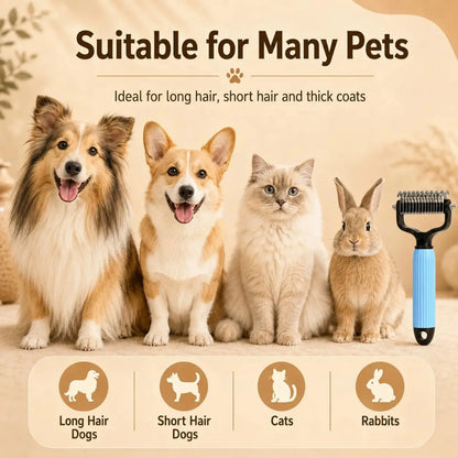 Pet Detangling Comb for Dogs and Cats,Stainless Steel Pet Grooming Tool for Loose Hair Removal,Light Mats, Tangles,Shedding and Daily Coat Care
